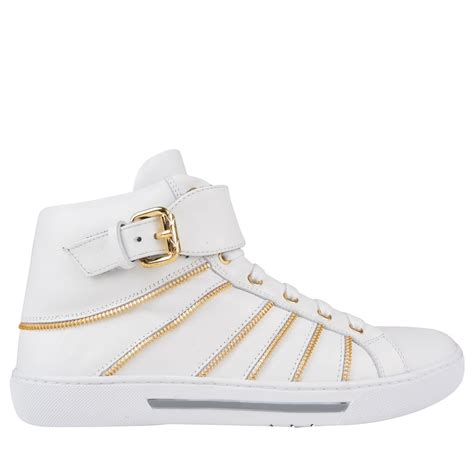 versace collection hi-top sneaker|Versace zipped high top sneakers.